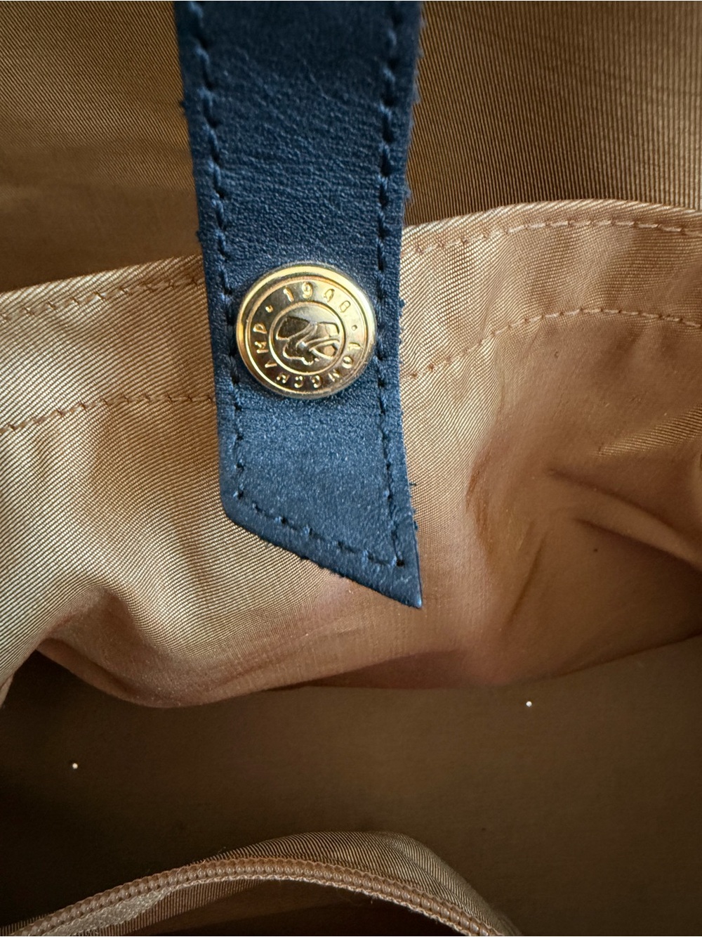 Black and Gold Weekend Bag- Longchamp Duffel - Picture 5 of 6